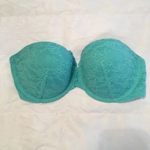 Victoria’s Secret teal strapless bra